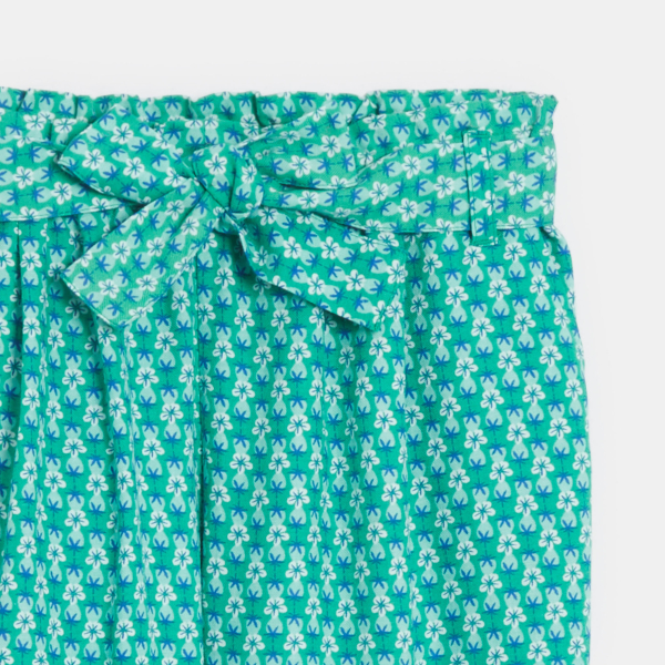 بنطال فضفاض بطبعة باللون الأخضر للفتيات